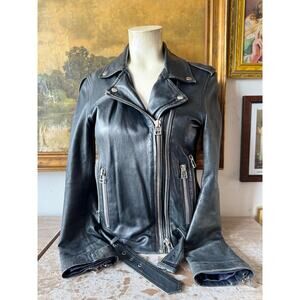 Goosecraft Leather Motorcycle Jacket Ladies Size Medium (Missing Buckle)